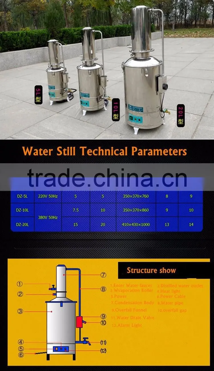 YAZD Mini Laboratory Electronic Stainless Steel Water Still Self-control Distiller
