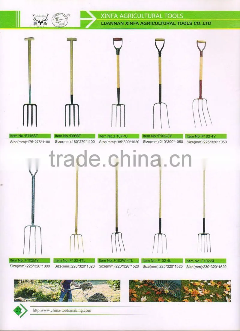 different types of digging and farming tools fork