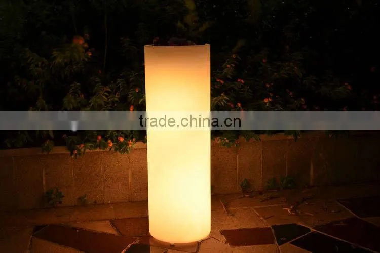 LED cylindrical decoration vase/outdoor decorative planter/ muti-color changing led flower vase