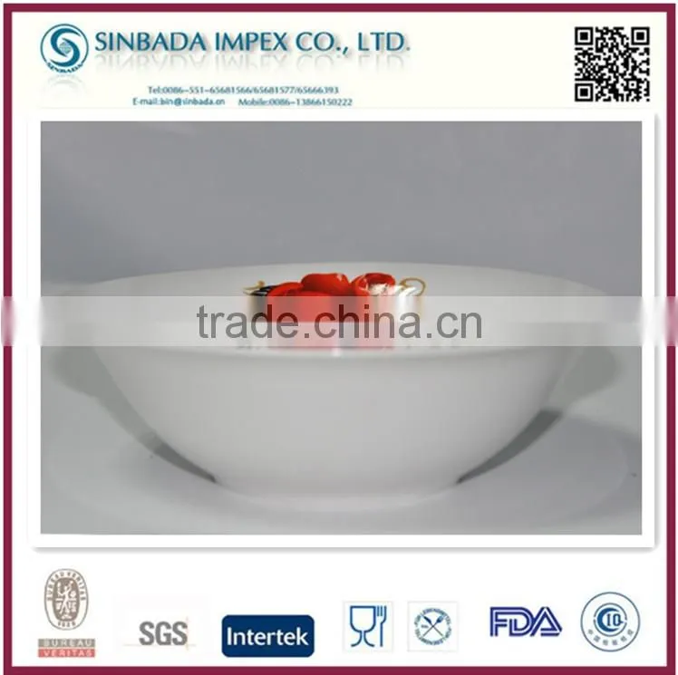 wholesale high quality cheap white ceramic bowl with design