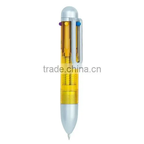Fashional multifunction plastic ball pen 6 in 1 ballpoint pen