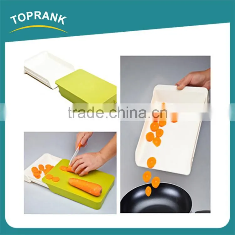 New design wholesale kitchen cooking concepts ABS chopping blocks, flexible cutting board with drawer