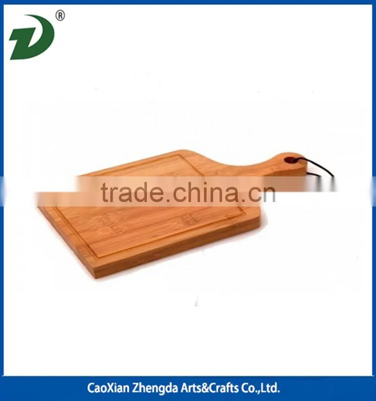 Natural solid Olivewood cutting board with handle wooden cutting board with ring round board