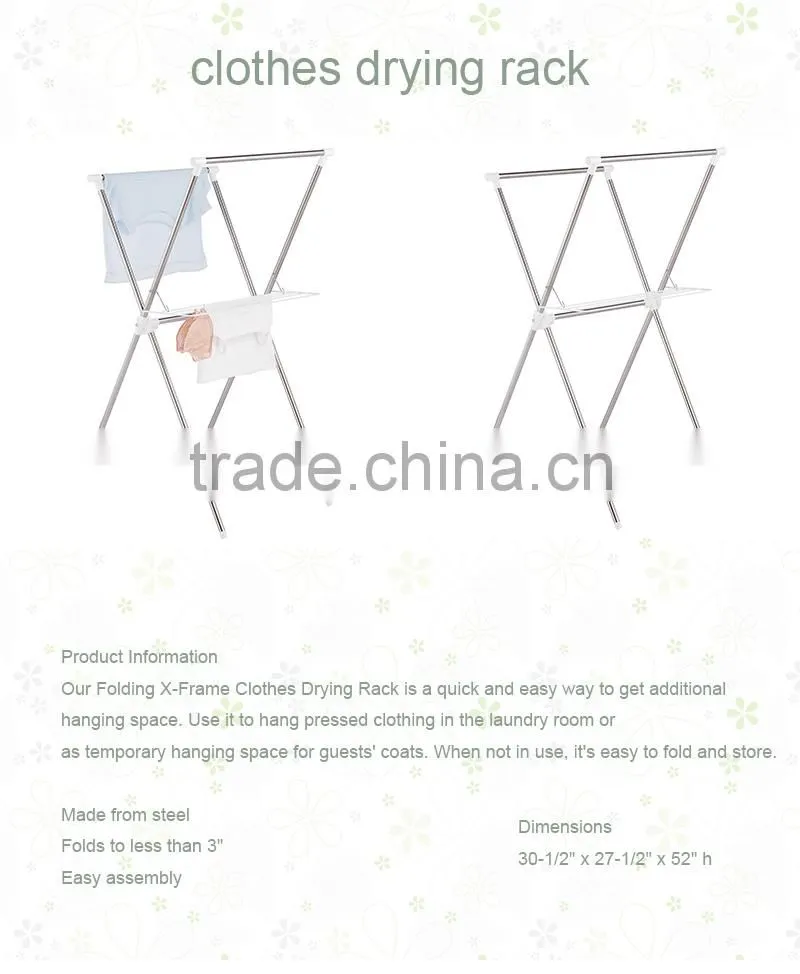 Convinent balcony stainless steel clothes drying rack