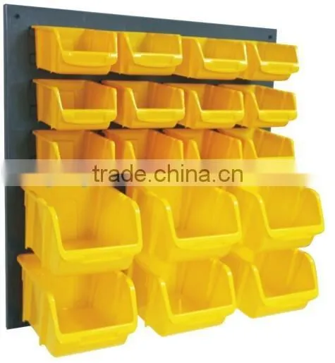 18 Wall Mounted Storage Garage Plastic Bins Organizer Rack (202707)