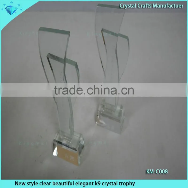 Crystal Trophy Crystal Award Crystal Wave Trophy