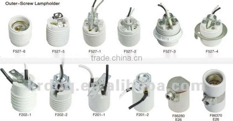 E14 edison screw european porcelain lamp holder
