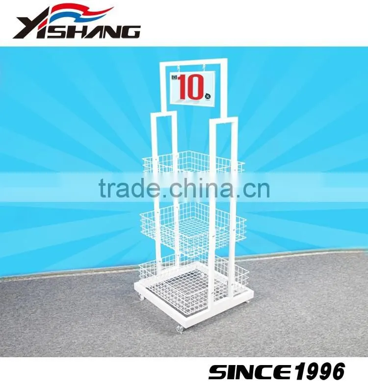 Move freely metal rotating display stand with hooks accessories