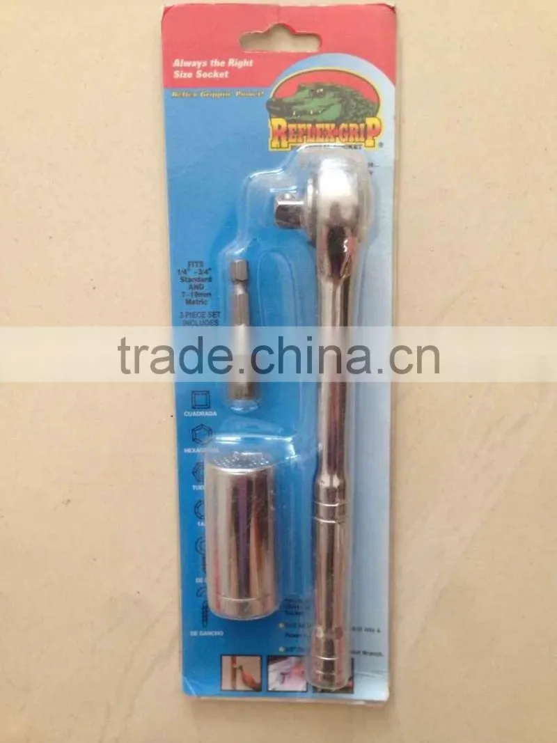 Genuine Universal Socket Ratchet Wrench Power Drill Adapter Set Tool