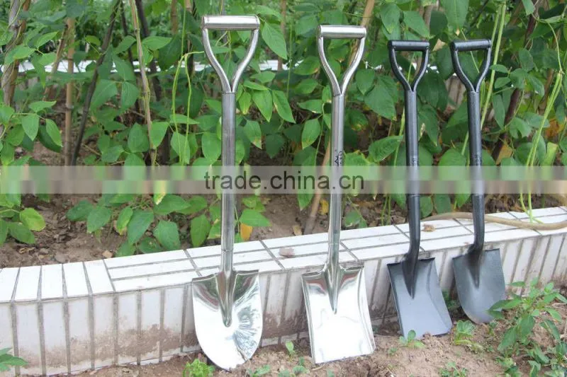 high quality stainless steel D shape garden hand snow shovel