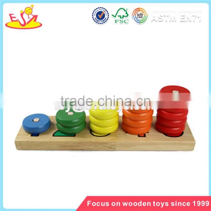 Wholesale lovely wooden stacking blocks game toy top sale wooden stacking blocks game W13D047