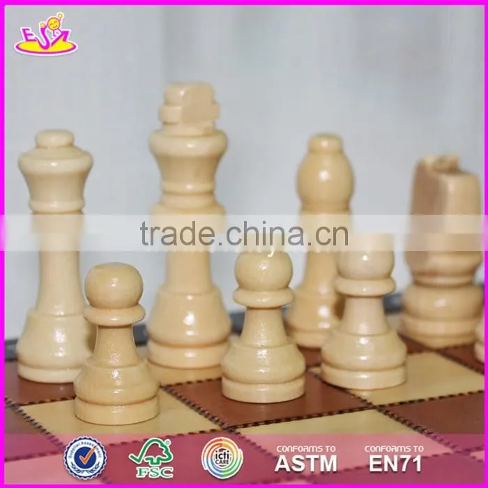 2017 New design children educational wooden chessboard with chess pieces W11A055
