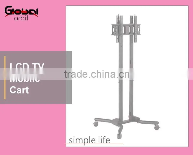 New Design Adjustable Shelf Television Cart Swivel TV Trolley TV Mount With Projector Holder