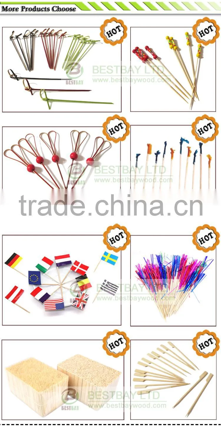 Bamboo skewer for BBQ cake fruit and candy