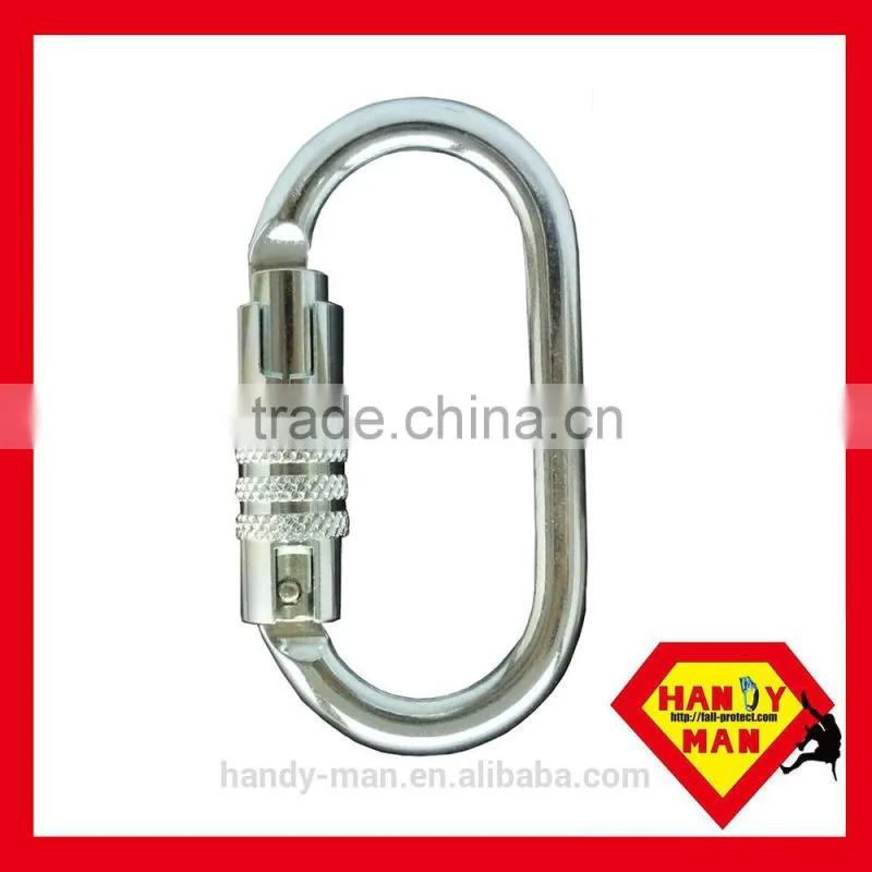 2442KTL Galvanized Twist Lock Galvanized Steel Oval Round O Ring Carabiner