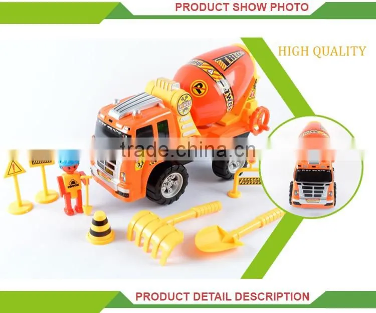 Wholesale plastic inertial friction set mini concrete mixer truck toy