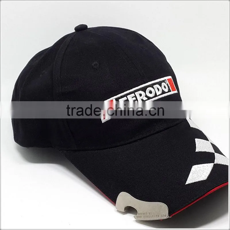 racing caps and hats embroidered with bottle opener