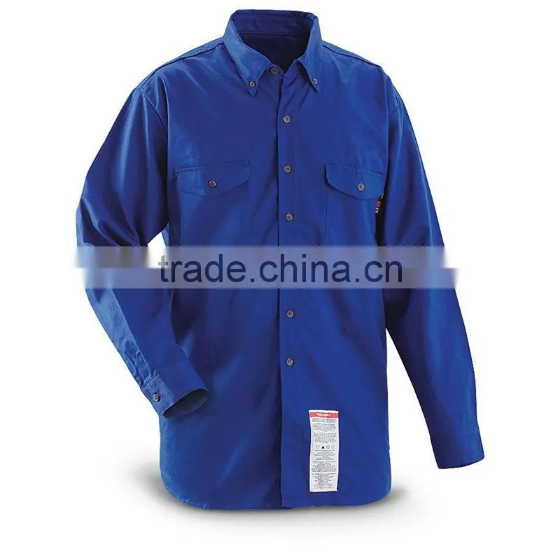 Flame resistant Long sleeved button down Collar Work Shirt