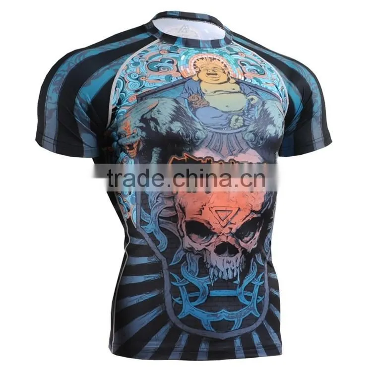 2015 Professional Fitness Wear Black Compression Shirt for Training/Yoga