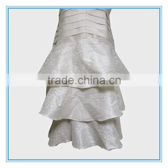 Fashion Business Suit 3/4 Sleeve Bolero+Dress Suit Flare Embroidery Skirt Sweep