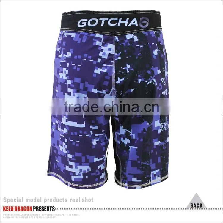 BLUE CAMO HIGH QUALITY FIGHT SHORTS FOR MEN MICROFIBER FABRIC