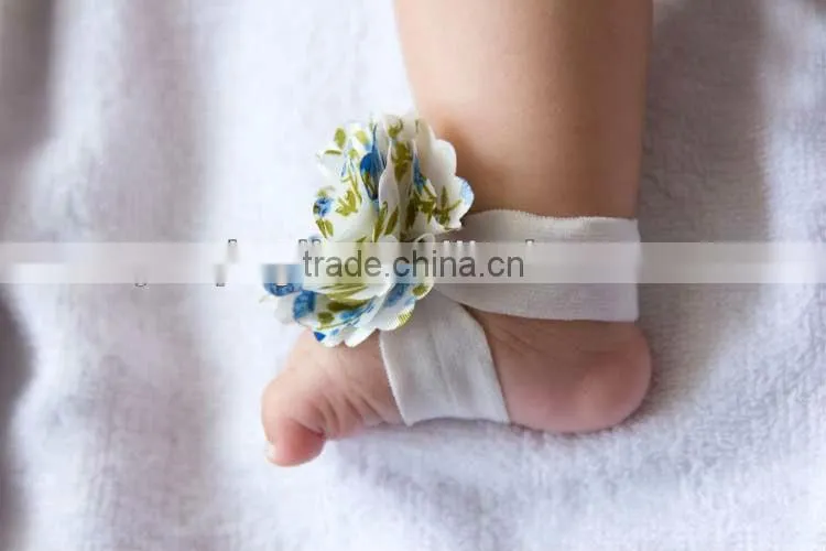 Newest Baby barefoot sandals foot flower infant Kids foot wear sandals walker shoes Barefoot Sandals