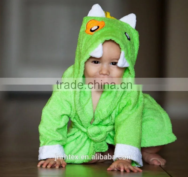 Green monster coton bathrobe and towel,baby terry bathrobe wholesale