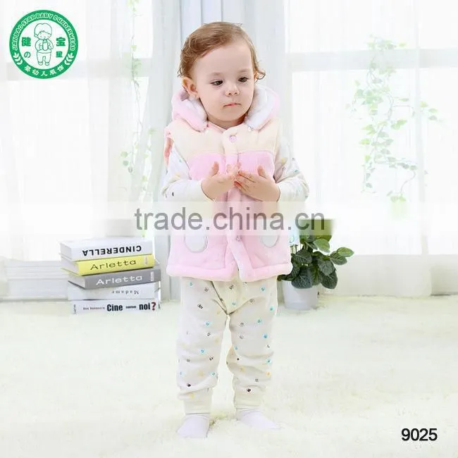 #9025** autumn/winter hot sale baby kids winter warm vest with hood, Baby/children/kid waistcoat, Baby's Heating Vest