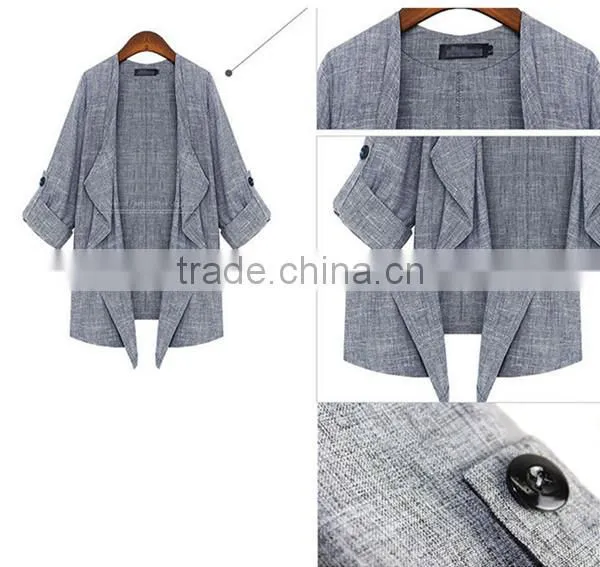 Summer and spring new arrival three quarter sleeve thin sweater,women coat,cardigan latest design
