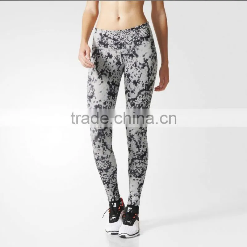 Womens Athletic Fitness Polyester Sports Leggings Custom Print Yoga Pants