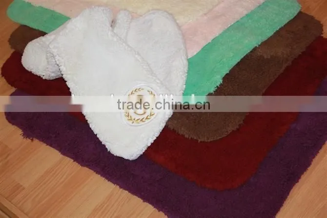 Five star hotel bathroom rug, cotton anti slip bath rug