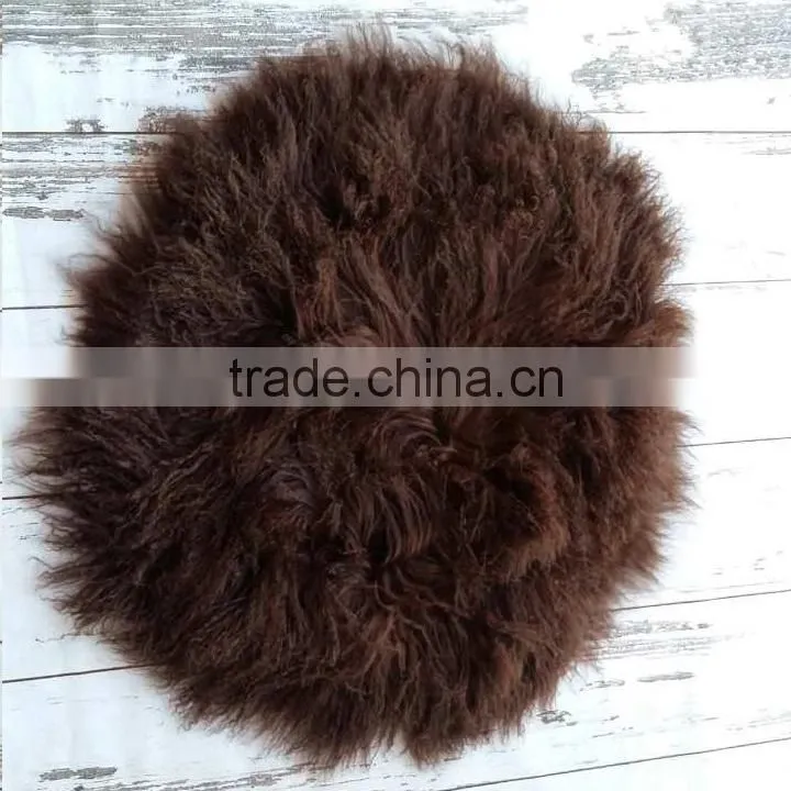 Newborn wool ruffle blanket Flokati baby fur round rug backdrop Newborn photography props Baby basket stuffer background
