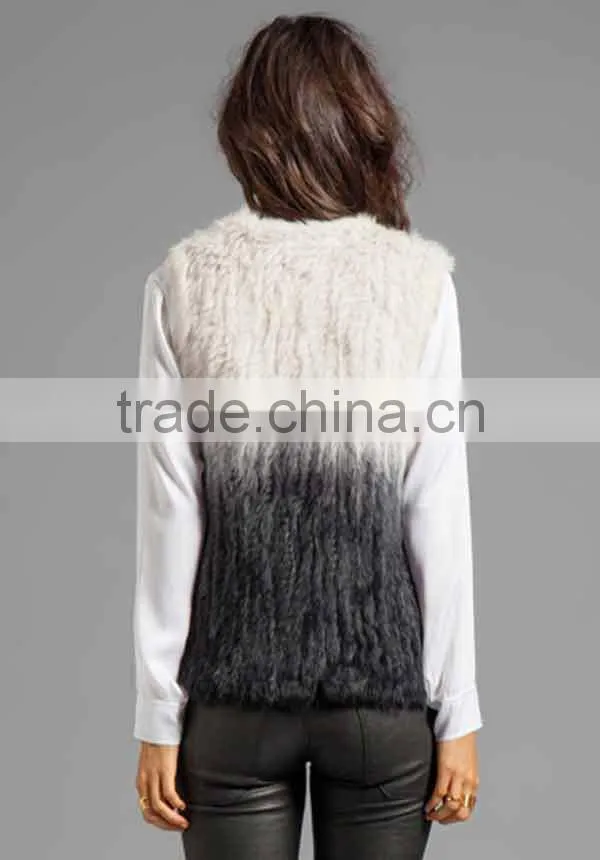 YR554 Fashion Women Short Style 1*1 Knit Rabbit Fur Vest Wholesale and Retail all Accept~Degrade~~