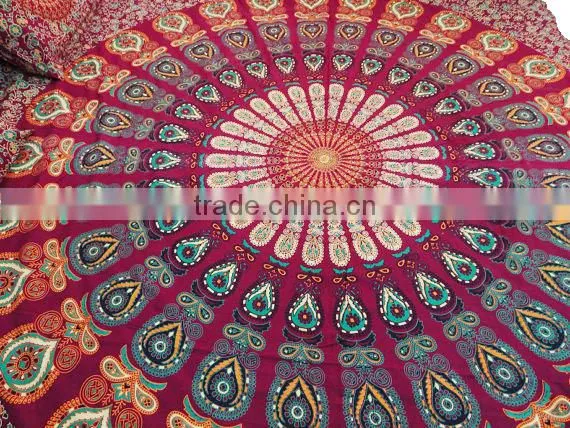 Jaipuri Mandala Cotton Elephant Tapestry