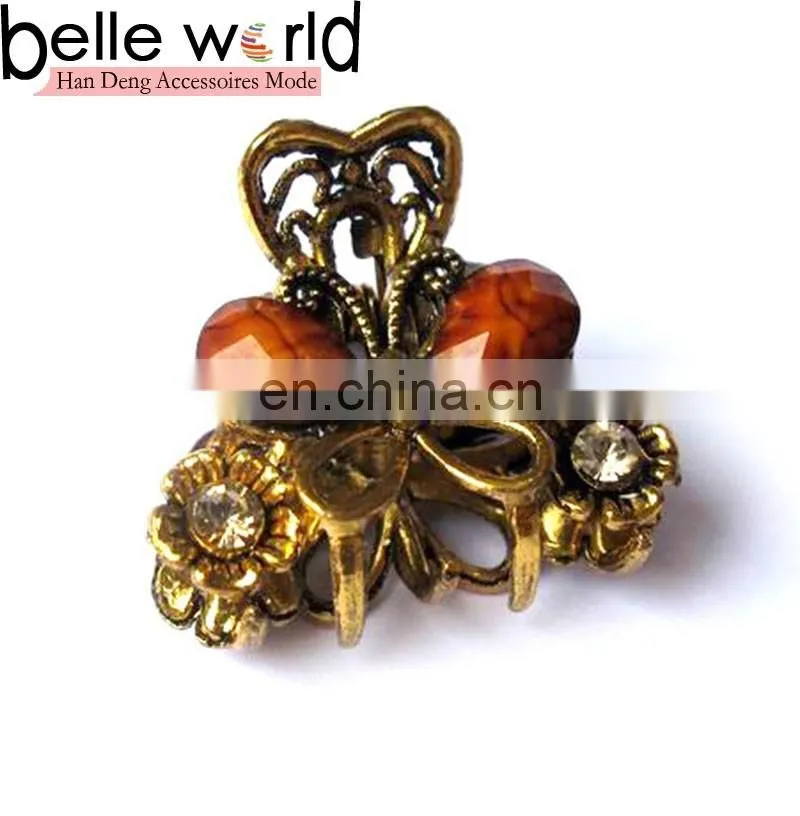 Elegant Europen Retro Mini Alloy Rhinestone Jewel Hair Claw Clip