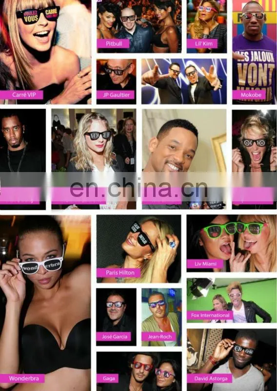 Promotional cheap sunglasses with customized Logo printed on pinhole lens