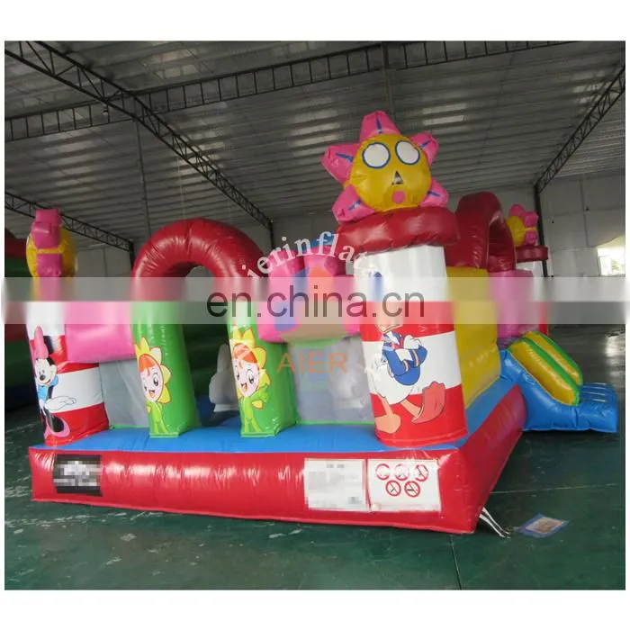 2017 latest cheap inflatable funland / mini carton fun city inflatable equipment