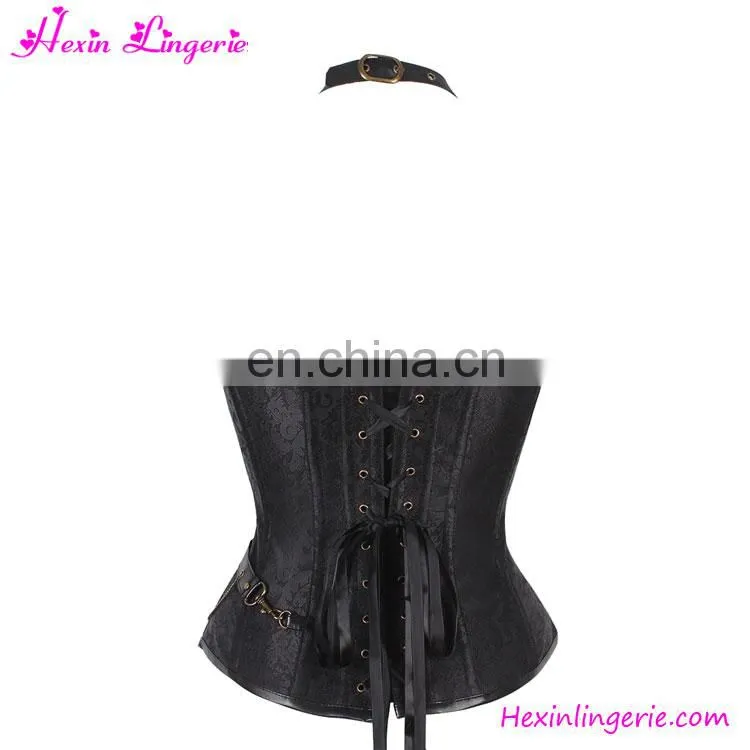 Jacquard Printed 14 Boned Slimming OverBust Steampunk Zipper Corset