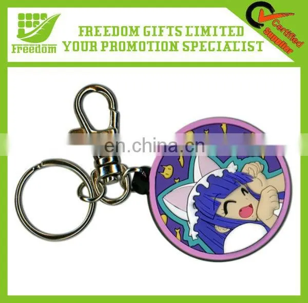 Customized PVC Lovely Rubber Key Rings for Promotion