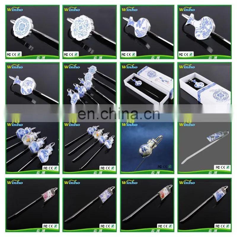 Winho Chinese Style Porcelain Bookmark with High-end Enamel