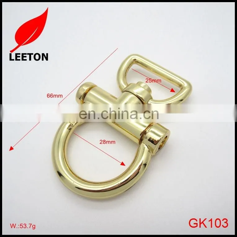 Good quality fashion 25mm shiny gold bag snap hook