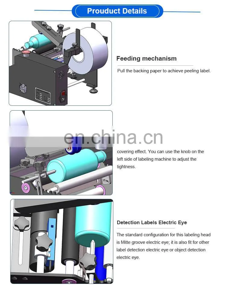 Semi-Automatic Wine Bottle Labeling Machines , Manual Labeling Machine For Bottles Used