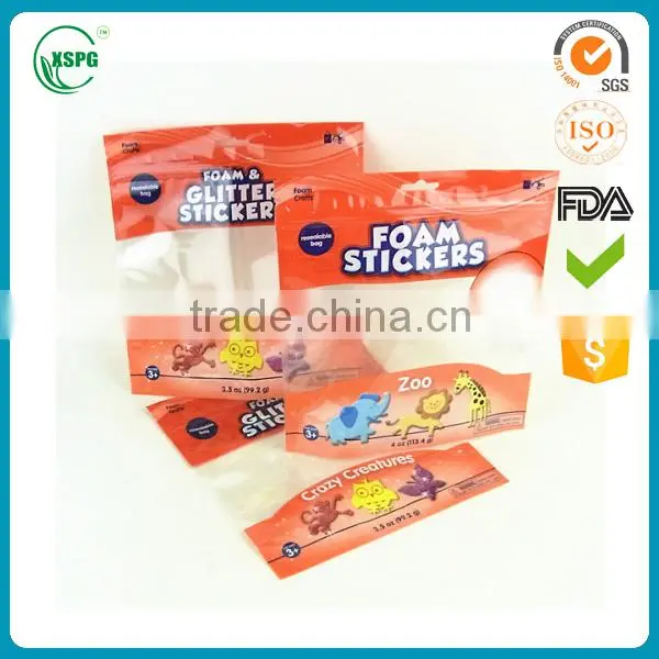Plastic clear zipper lock food bag