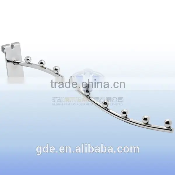Wholesale metal chrome supermarket display gridwall hook with 7 beads