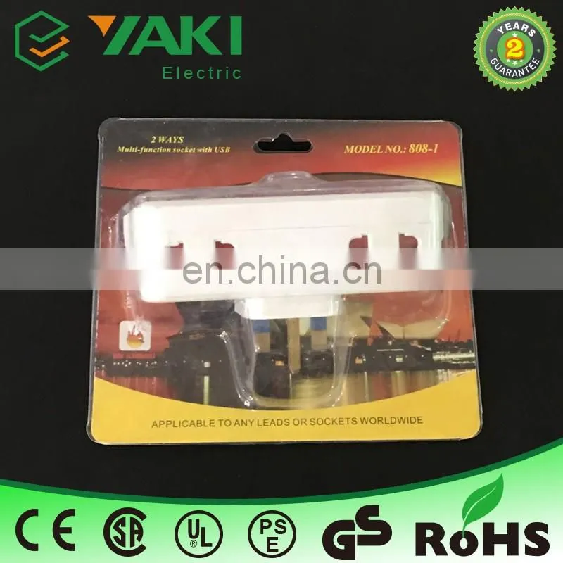 Wholesale 5v uk to multi function 2 usb 13a power multi plug adapter