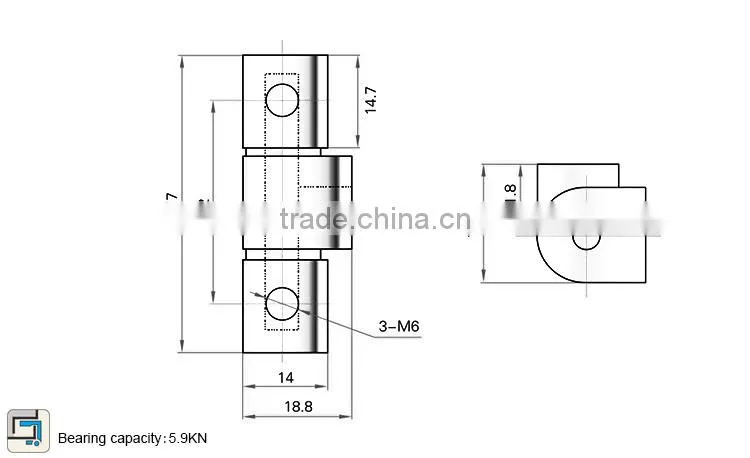 Hot sale RoHS flush hinges for metal box use