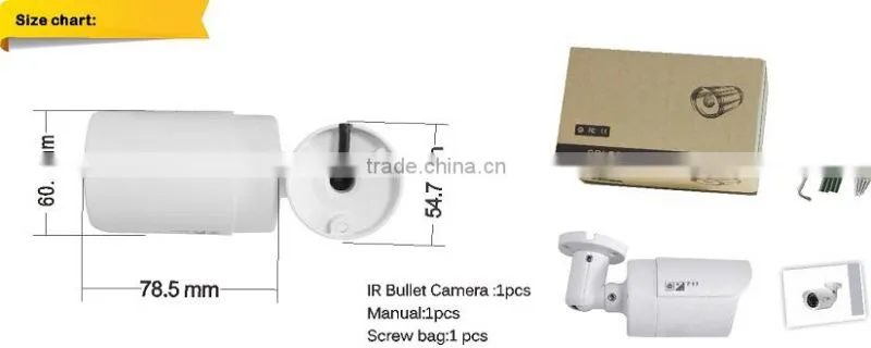 High Quality 1/2.8" Sony AHD Camera 2.0 MP 1080P Bullet Camera Color IR Waterproof AHD Bullet CCTV Camera