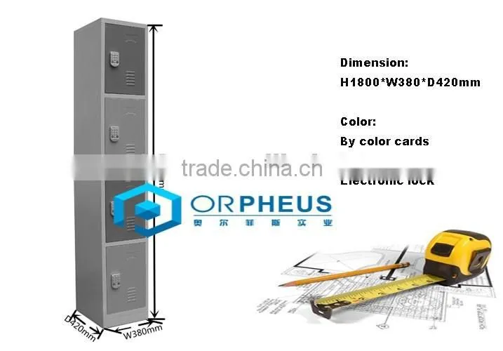 Steel Gym Locker Multi-colour Cabinet Steel Storage Locker 4 Erect Door Gym Locker For Sale