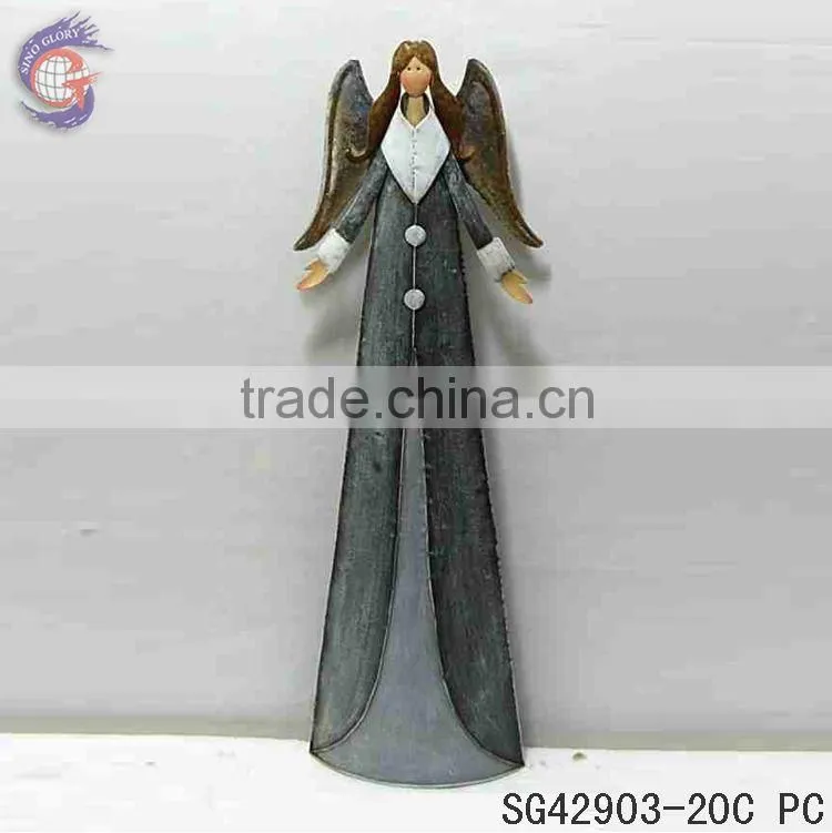 large angel statues with rusty metal guardian angel statue