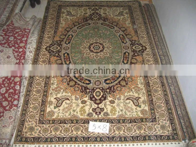 Oriental carpet of boutique handmade silk sacred muslim carpet per square meter